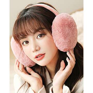 Ear Muffs Warm Furry Earmuffs Ear Warmers for Women Girls, Winter Faux Fur Ear Covers for Outdoor Use