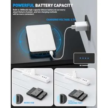 Tizwis 60 LED Phone Light with Front & Back Clip, Selfie Light with CRI 95+, Selfie Light for iPhone, iPad, Phone, 3000Mah Portable Light, Adjusted 3 Light Modes for Selfie, Vlog, Makeup, TikTok