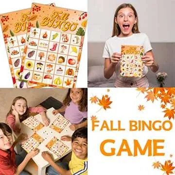 Fall Bingo Game for 24 Players, Autumn Fun for All