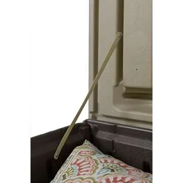 Rubbermaid Extra Large Resin Outdoor Storage Deck Box with Seat (120 Gal), Weather Resistant, Brown, Deck Organization for Home/Backyard/Pool Chemicals/Toys/Garden Tools/Porch/Patio Cushions