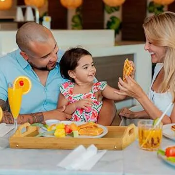 Versatile Easoger 2 Pack Bamboo Breakfast Trays