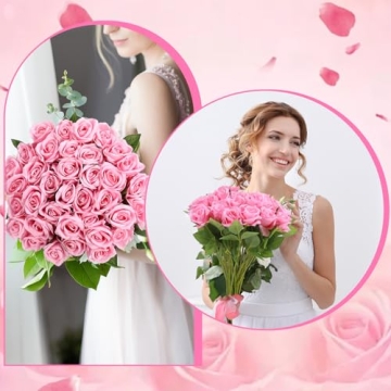 Hoemwarm 36 Artificial Pink Roses for Beautiful Décor