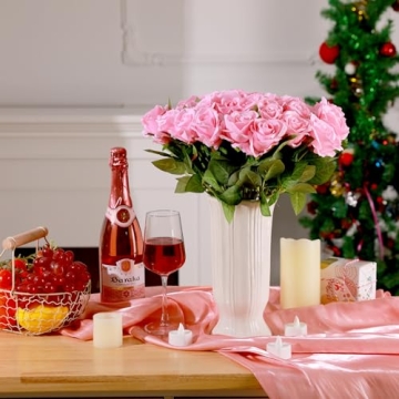 Hoemwarm 36 Artificial Pink Roses for Beautiful Décor