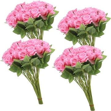 Hoemwarm 36 Artificial Pink Roses for Beautiful Décor
