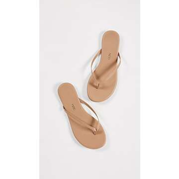 TKEES Women's Foundation Flip Flop,Cocobutter,9 M US
