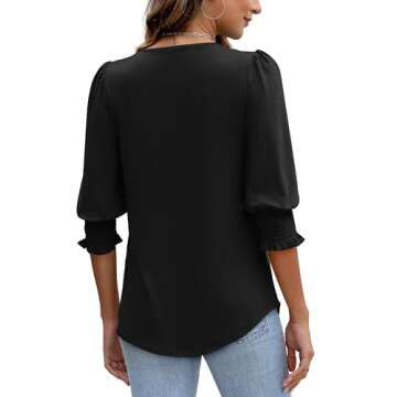 XIEERDUO Women’s Dressy Casual 3/4 Sleeve Tops