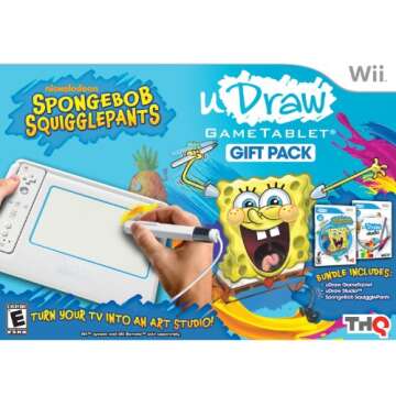 uDraw Game Tablet with SpongeBob Squigglepants & Studio - Nintendo Wii (Renewed)