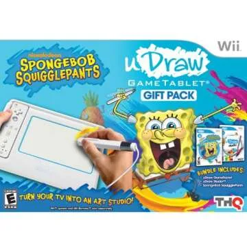 uDraw Game Tablet with SpongeBob Squigglepants & Studio - Nintendo Wii (Renewed)