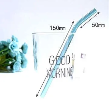 Eco-Friendly Reusable Glass Drinking Straws Set of 12