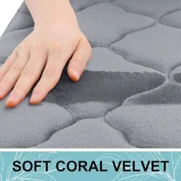 OLANLY Memory Foam Bath Mat Rug 24x16, Soft and Absorbent Bathroom Rugs, Non-Slip, Comfortable, Machine Washable Bath Carpet for Bathroom Floor, Tub, Shower and Home Decor Accessories, Grey