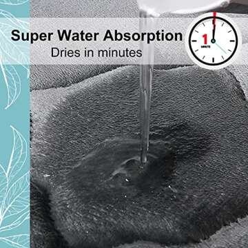 OLANLY Memory Foam Bath Mat Rug 24x16, Soft and Absorbent Bathroom Rugs, Non-Slip, Comfortable, Machine Washable Bath Carpet for Bathroom Floor, Tub, Shower and Home Decor Accessories, Grey