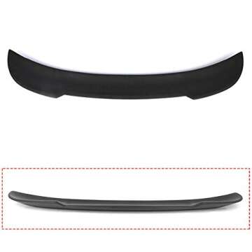 IKON MOTORSPORTS, Trunk Spoiler Compatible with 2015-2023 Dodge Charger, V2 Style Matte Black ABS Rear Tail Wing Boot Lid