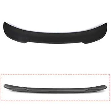 IKON MOTORSPORTS, Trunk Spoiler Compatible with 2015-2023 Dodge Charger, V2 Style Matte Black ABS Rear Tail Wing Boot Lid