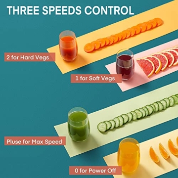 Juilist 3" Wide Mouth Juicer Extractor 800W for Easy Juicing