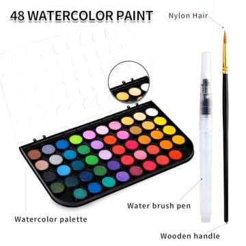 GETHPEN 48 Colors Washable Watercolor Paint Set