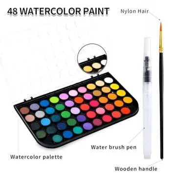 GETHPEN 48 Colors Washable Watercolor Paint Set