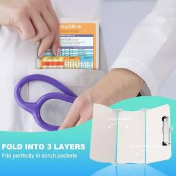 Cooperwin Clipboards Nursing Clipboard Trifold Foldable, 3 Layers Aluminum Nurse Clipboards with Nursing Edition Cheat Sheets Folding Pocket Size for Students, Nurses and Doctors (Light G)