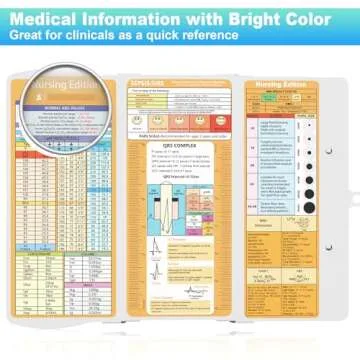 Cooperwin Clipboards Nursing Clipboard Trifold Foldable, 3 Layers Aluminum Nurse Clipboards with Nursing Edition Cheat Sheets Folding Pocket Size for Students, Nurses and Doctors (Light G)