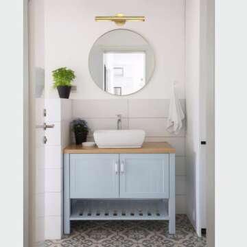 Pirxxiy 2 Lights Brass Bathroom Vanity Light Fixtures, Modern Metal Shade Wall Sconce, Bathroom Sconces Wall Lighting, Room Decor Picture Light, Wall Lights for Mirror, Living Room, Hallway