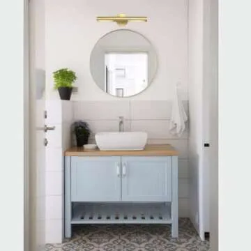 Pirxxiy 2 Lights Brass Bathroom Vanity Light Fixtures, Modern Metal Shade Wall Sconce, Bathroom Sconces Wall Lighting, Room Decor Picture Light, Wall Lights for Mirror, Living Room, Hallway