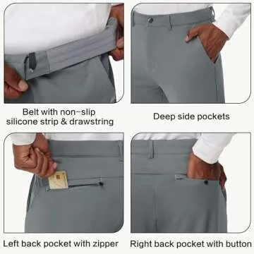 MIVEI Men's Golf Joggers Slim Fit Stretchy Pants for All Occasions