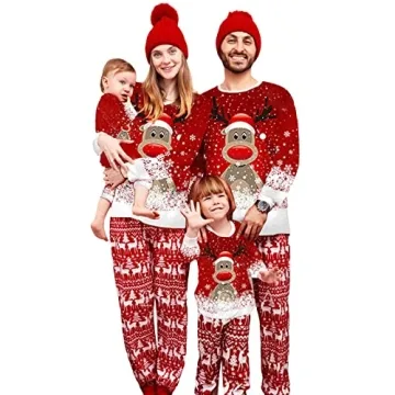 OAKFashion Christmas Family Matching Pajamas Set for Holidays
