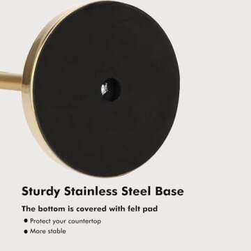 Paper Towel Holder Stand with Sturdy Base Fits Standard and Jumbo Sized Paper Towel, Paper Towel Holder Countertop (Gold)