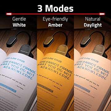 GearLight Rechargeable Book Light for Reading in Bed - 2 Pack Adjustable LED Clip-on Lamp with 3 Light Modes - Rechargeable, Flexible Neck Reading Light for Books, Laptops, and More