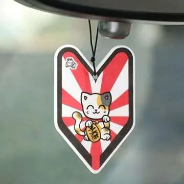 Tree frog Wakaba Ice Squash Scent 8 Pack, Young Leaf Japanese Air Freshener JDM Car Auto Rising Sun Lucky Cat