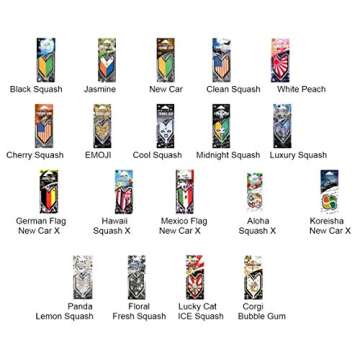 Tree frog Wakaba Ice Squash Scent 8 Pack, Young Leaf Japanese Air Freshener JDM Car Auto Rising Sun Lucky Cat