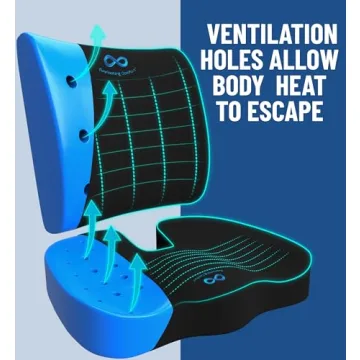 Everlasting Comfort Memory Foam Seat Cushion for Back Pain Relief