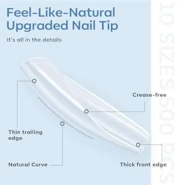modelones Nail Tips and Glue Gel x Nail Kit - Gel Nail Glue Nail Prep Dehydrator 500Pcs Medium Square Nails Tips 10Sizes Innovative LED Nail Lamp Nail Prep Dehydrator, Easy and Fast Nail Extension Kit