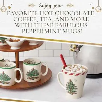 Spode Christmas Tree Mug & Spoon Set Perfect for Festive Mornings