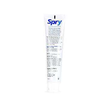 Spry Xylitol Toothpaste 5oz - Peppermint Flavor, Fluoride and Whitening, Natural Moisturizer