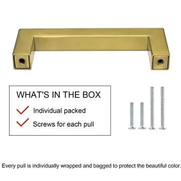 goldenwarm Cabinet Handles Gold Kitchen Cabinet Pulls-LSJ12GD160 Brushed Brass Cabinet Handles Bathroom Cabinet Hardware 6-1/4" Hole Center 20 Pack