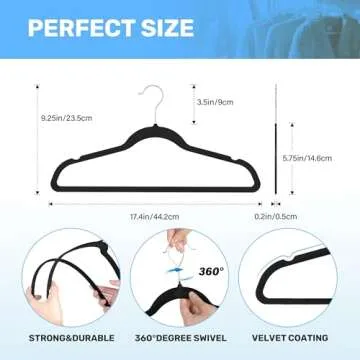 Simple Deluxe Velvet Hangers 30 Pack, Heavy Duty Coat Suit Hangers for Closet Space Saving, Non-Slip...
