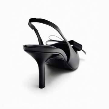 Kluolandi Bow Knot Slingback Kitten Heels for Women Closed Pointed Toe Pumps Dress Shoes Stiletto Heels Sandals