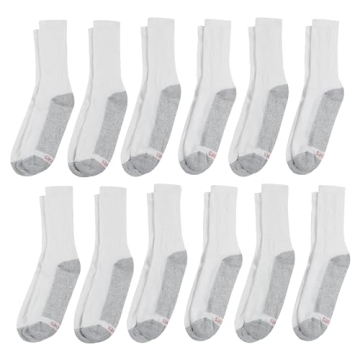 Hanes Men's Double Tough Socks, Crew 12-Pack
