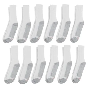 Hanes Men's Double Tough Socks, Crew 12-Pack