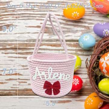 Rmaphy Personalized Easter Basket - Custom Names for Kids' Easter Fun!