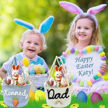 Personalized Easter Basket Custom Names for Kids