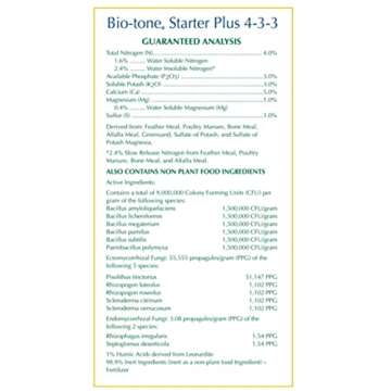 Espoma Organic Bio-Tone Starter Plus 4-3-3 Natural & Organic Starter Plant Food with Both Endo & Ecto Mycorrhizae; 25 lb. Bag; The Ultimate Starter Plant Food