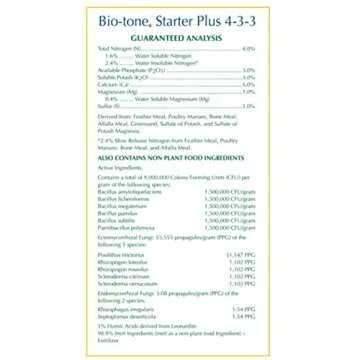 Espoma Organic Bio-Tone Starter Plus 4-3-3 Natural & Organic Starter Plant Food with Both Endo & Ecto Mycorrhizae; 25 lb. Bag; The Ultimate Starter Plant Food