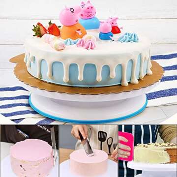 Cake Decorating Kit 436 PCS Baking Supplies Set Tools with Electric Hand Mixer Mixing Pan Cake Mold, Cake Rotating Turntable, Muffin and Cupcake Pans for Beginners and Cake Lovers Gift