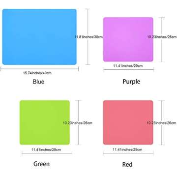 HiGift 4 Pack Silicone Mats for Crafts, Silicone Sheet for Crafts Resin Jewelry Casting Mat Pad, Wat...