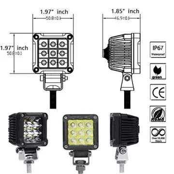 Adzoon Motorcycle Fog Lights, 2'' Inch 27W Spot Mini Cube Work Driving Pod Lights for Offroad Trucks ATV UTV SUV 4x4 Pick Up Car Boat
