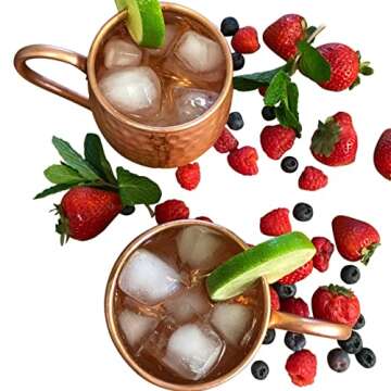 COPPure Copper Moscow Mule Mugs Set of 2 for Cocktails