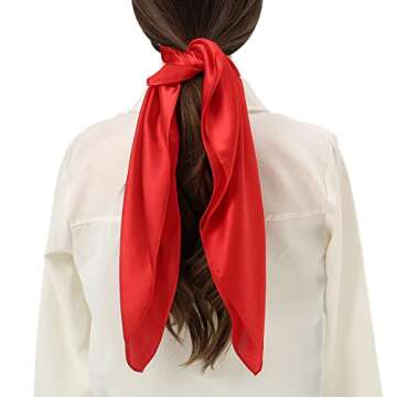 RIIQIICHY Silk Head Scarf for Women 27.5 Inch Soft