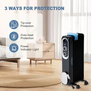 Dumos 1500W Oil Filled Radiator Heater for Indoor Comfort