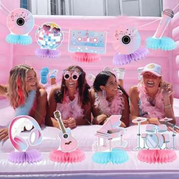 Taylor Swift Music Party Honeycomb Centerpieces for Birthdays